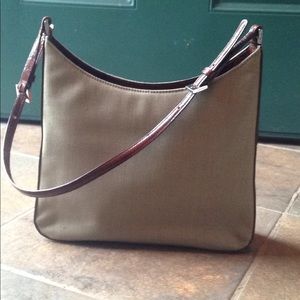Vintage Cole Haan Fabric and Leather Croc Trim bag